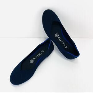 Rothy's Ballet Flats Size 6 Blue Knit Eco-Friendly Sustainable Vegan Round-Toe